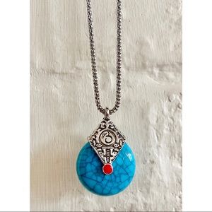 Fashion Jewelry silver chain marble charm necklace